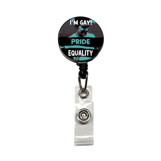 I'm Gay Pride Equality Retractable ID Key Card Name Tag Badge Holder with Clip