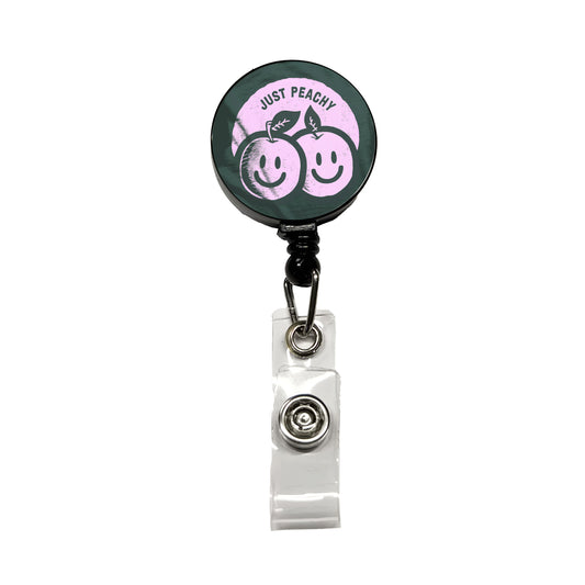 Just Peachy Funny Retractable ID Key Card Name Tag Badge Holder with Clip
