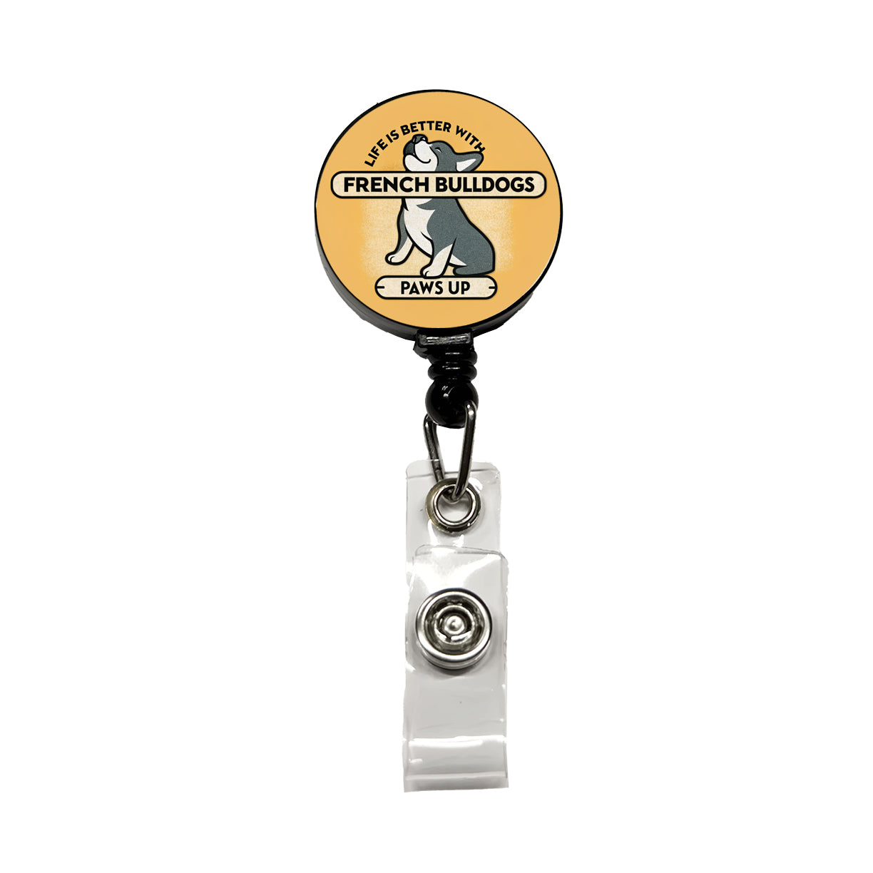 Life Is Better With French Bulldogs Dogs Retractable ID Key Card Name Tag Badge Holder with Clip