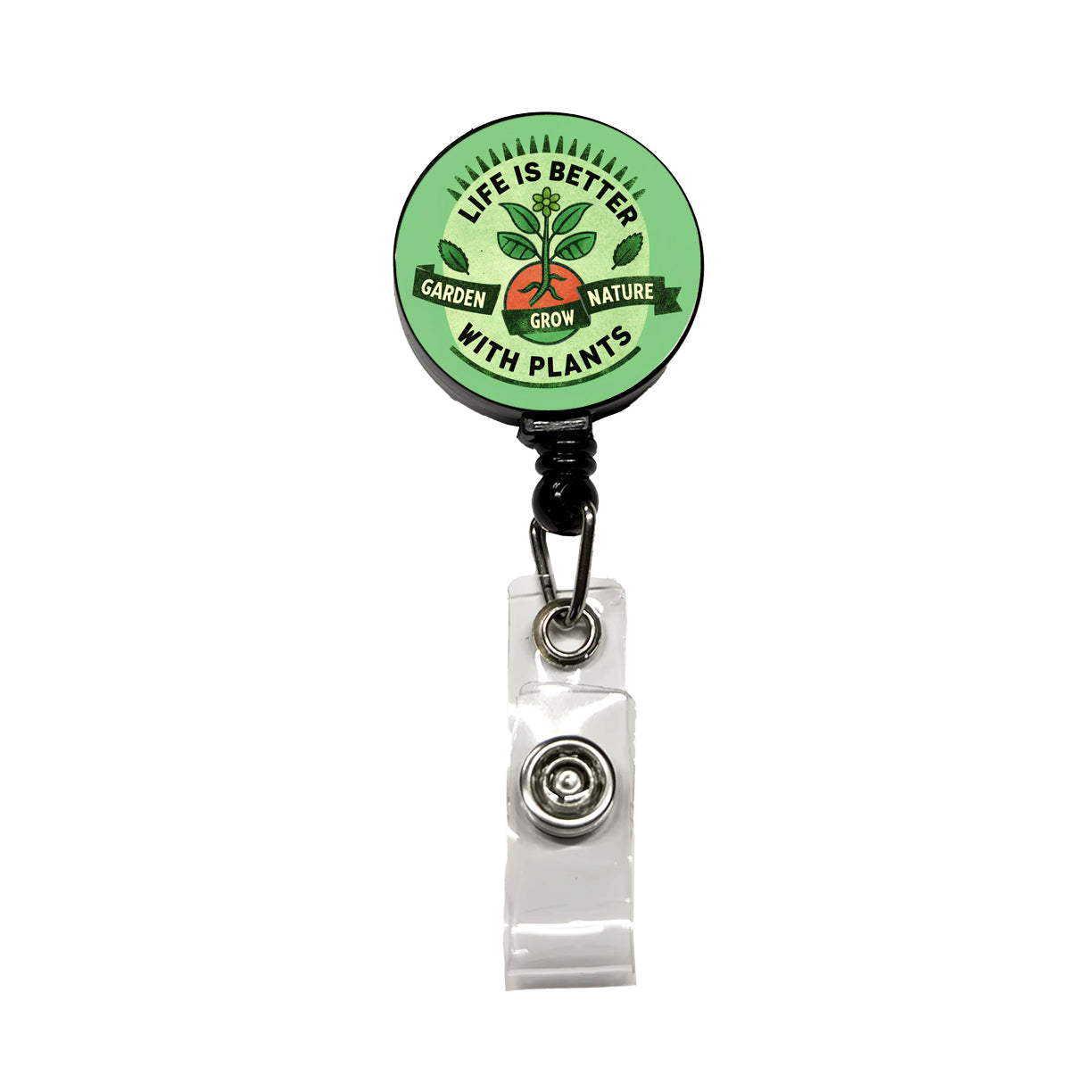 Life Is Better With Plants Retractable ID Key Card Name Tag Badge Holder with Clip