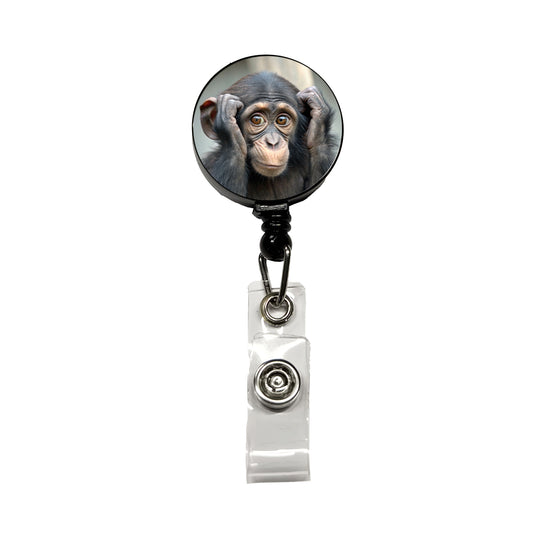 Monkey Adorable Retractable ID Key Card Name Tag Badge Holder with Clip