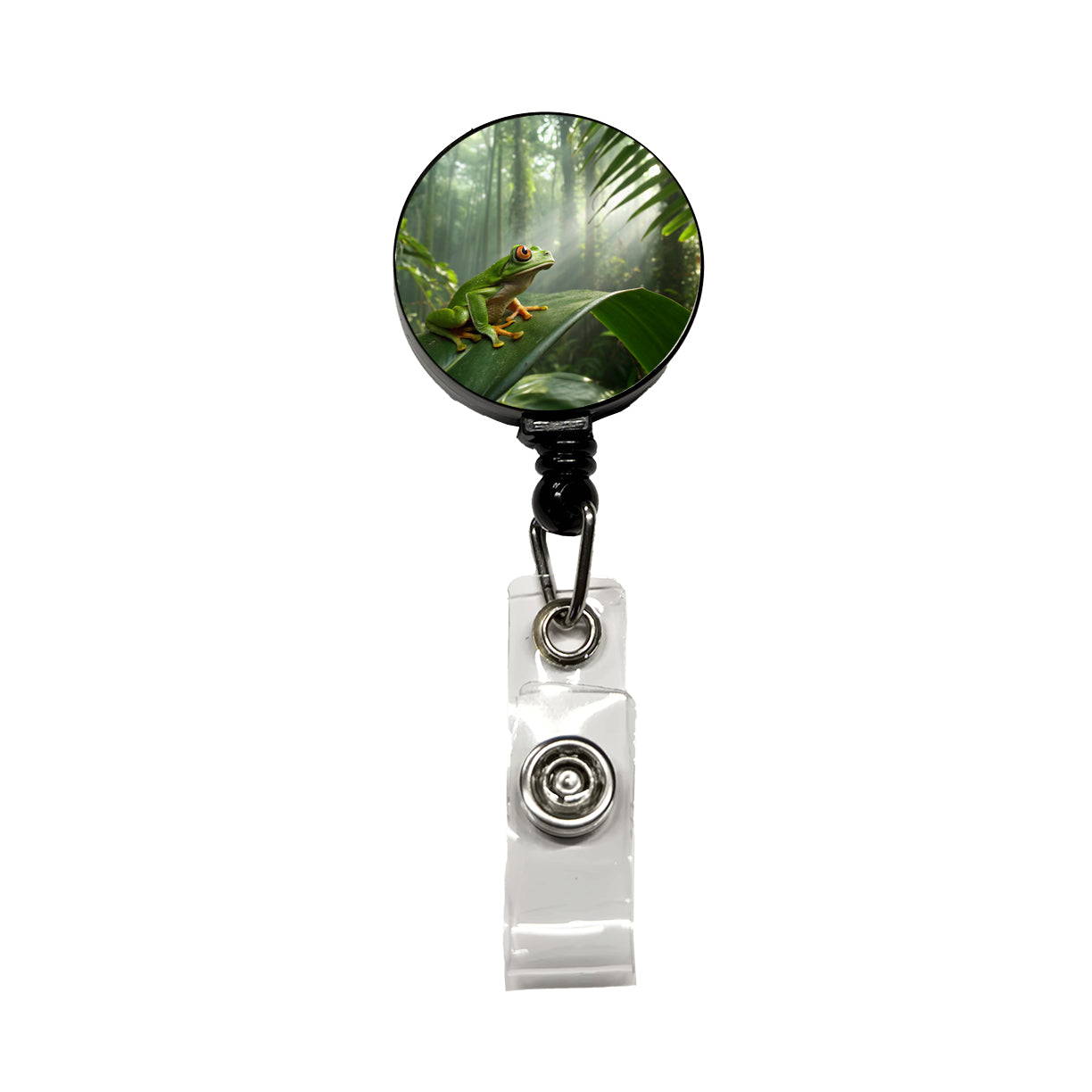 Puerto Rico Frog Cute Retractable ID Key Card Name Tag Badge Holder with Clip