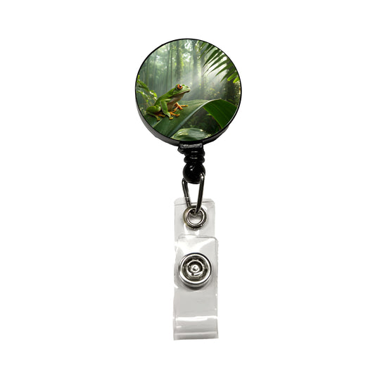 Puerto Rico Frog Cute Retractable ID Key Card Name Tag Badge Holder with Clip