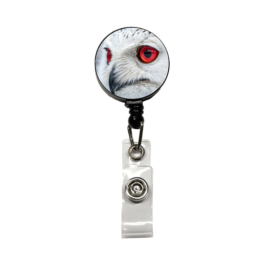 Red Eyes Owl Bird Retractable ID Key Card Name Tag Badge Holder with Clip