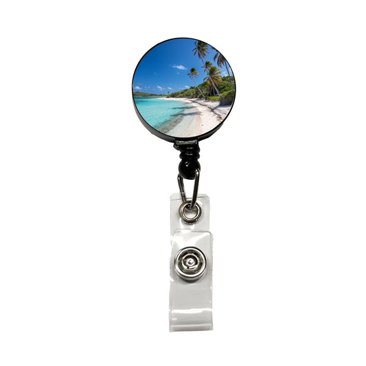 Aruba Tropical Beach Vacation Retractable ID Key Card Name Tag Badge Holder with Clip