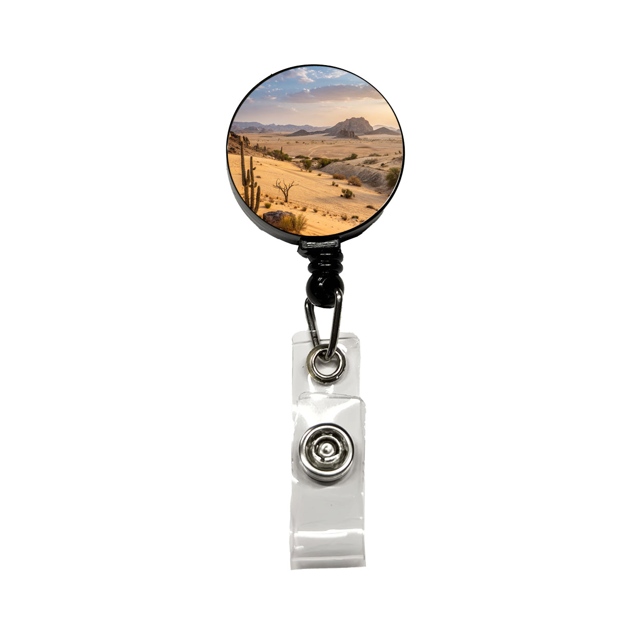 Beautiful Desert Retractable ID Key Card Name Tag Badge Holder with Clip