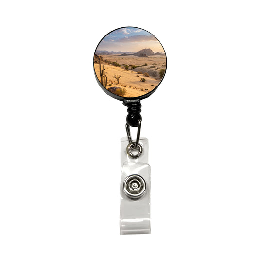 Beautiful Desert Retractable ID Key Card Name Tag Badge Holder with Clip