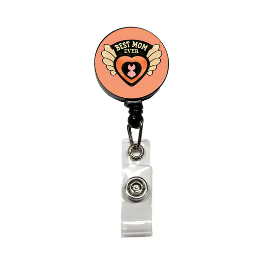 Best Mom Ever Retractable ID Key Card Name Tag Badge Holder with Clip