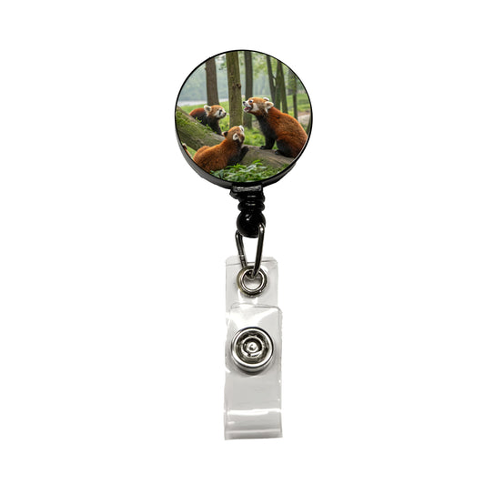 Bunch Of Red Pandas Retractable ID Key Card Name Tag Badge Holder with Clip
