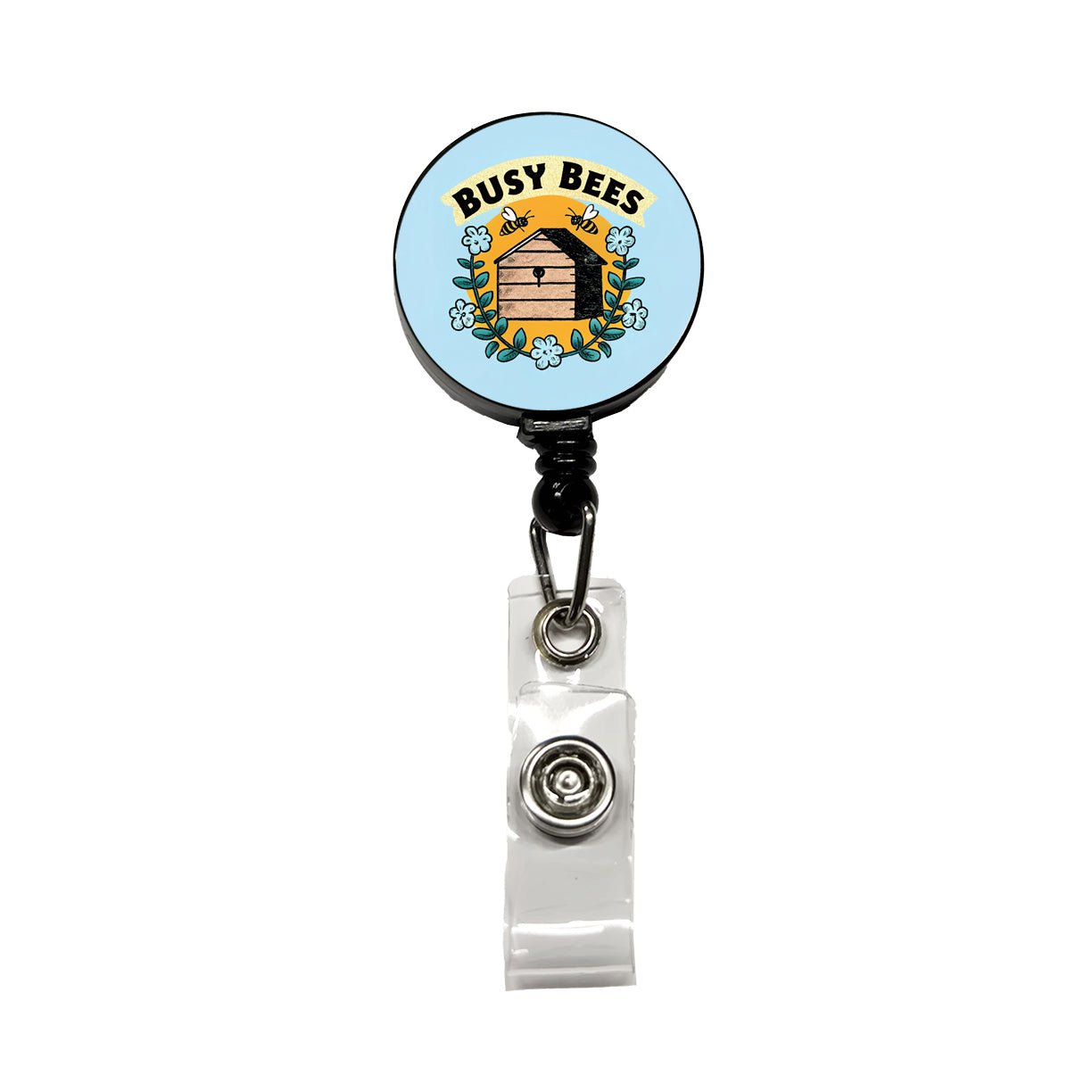 Busy Bees Retractable ID Key Card Name Tag Badge Holder with Clip