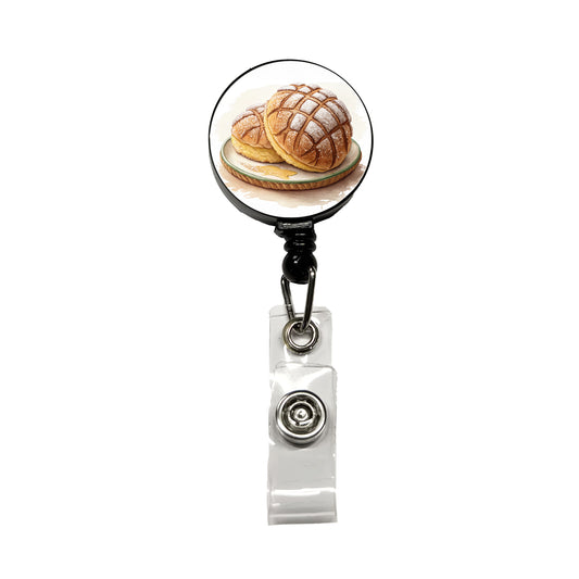 Conchas Pastry Mexican Sweet Bread Retractable ID Key Card Name Tag Badge Holder with Clip
