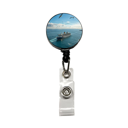 Cruise Ship Ocean Traveling Retractable ID Key Card Name Tag Badge Holder with Clip