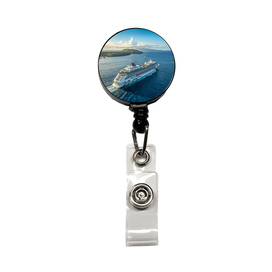 Cruise Ship Sailing Ocean Travel Retractable ID Key Card Name Tag Badge Holder with Clip