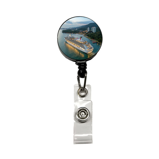 Cruise Ship Travel Vacation Retractable ID Key Card Name Tag Badge Holder with Clip