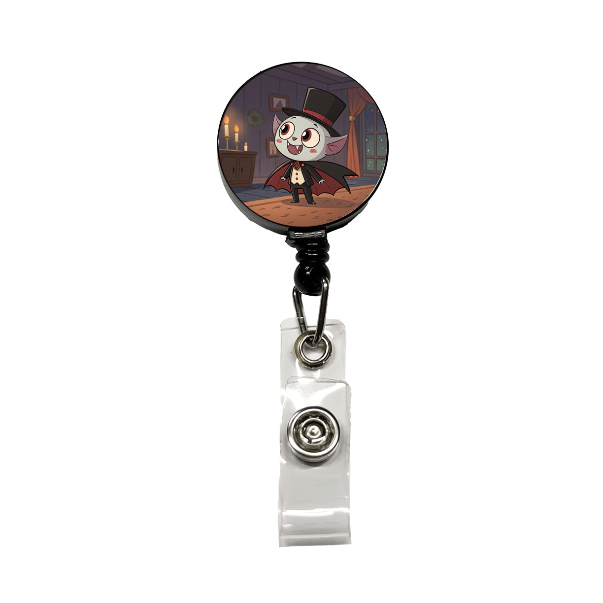 Kawaii Vampire Retractable ID Key Card Name Tag Badge Holder with Clip