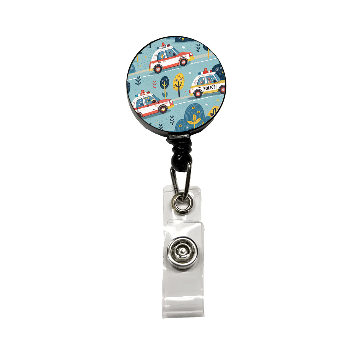 Police Cars Cute Retractable ID Key Card Name Tag Badge Holder with Clip