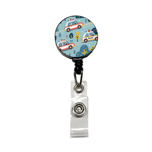 Police Cars Cute Retractable ID Key Card Name Tag Badge Holder with Clip