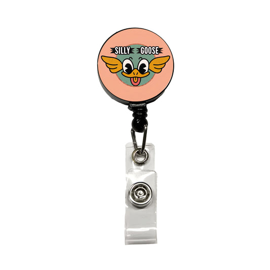 Silly Goose Cute Retractable ID Key Card Name Tag Badge Holder with Clip