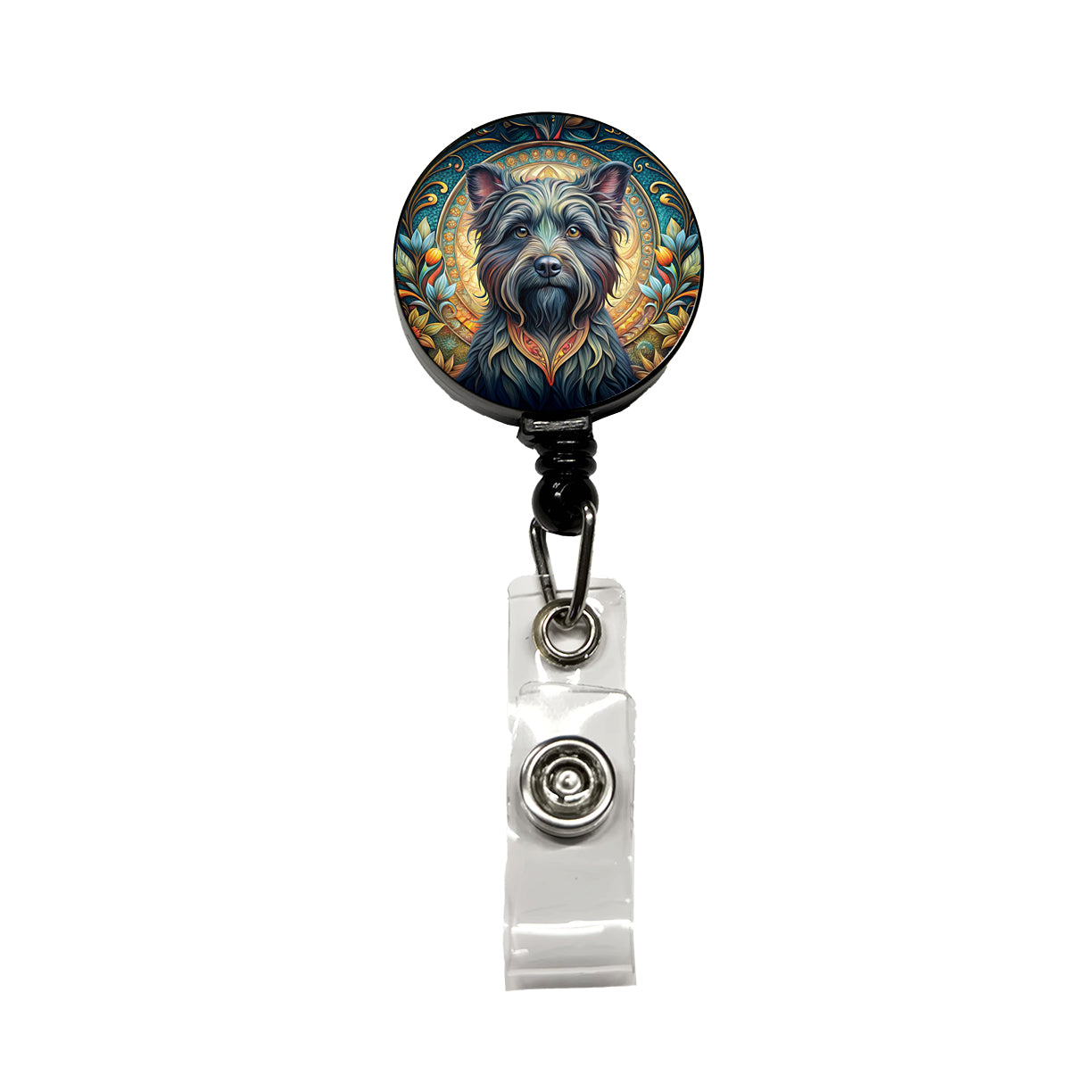 Affenpinscher Dog Art Nouveau Retractable ID Key Card Name Tag Badge Holder with Clip