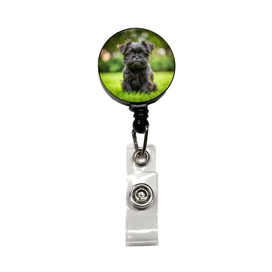 Affenpinscher Dog Puppy Photo Retractable ID Key Card Name Tag Badge Holder with Clip