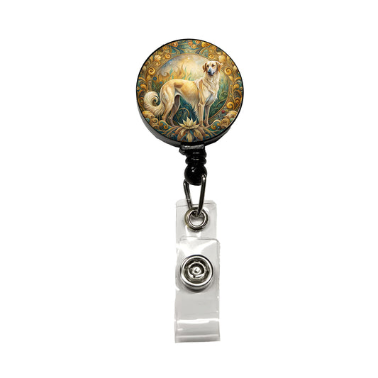 Anatolian Shepherd Dog Art Nouveau Retractable ID Key Card Name Tag Badge Holder with Clip