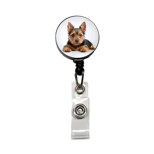 Australian Terrier Dog Puppy Photo Retractable ID Key Card Name Tag Badge Holder with Clip