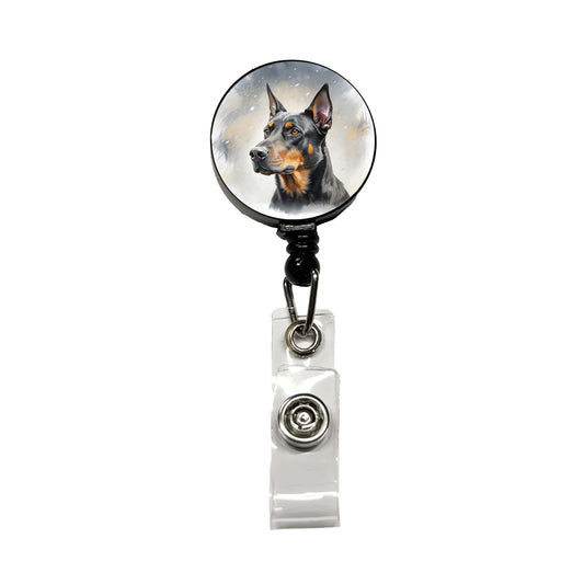Beauceron Dog Illustration Retractable ID Key Card Name Tag Badge Holder with Clip