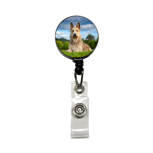Berger Picard Dog Photo Retractable ID Key Card Name Tag Badge Holder with Clip