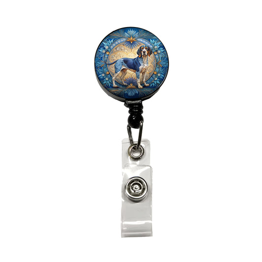 Bluetick Coonhound Dog Art Nouveau Retractable ID Key Card Name Tag Badge Holder with Clip