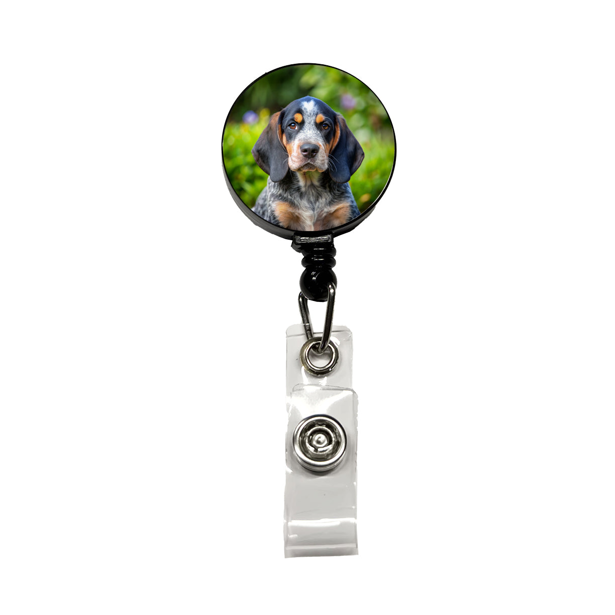 Bluetick Coonhound Dog Puppy Photo Retractable ID Key Card Name Tag Badge Holder with Clip