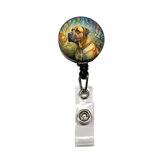 Boerboel Dog Art Nouveau Retractable ID Key Card Name Tag Badge Holder with Clip