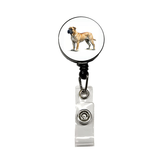 Boerboel Dog Illustration Retractable ID Key Card Name Tag Badge Holder with Clip