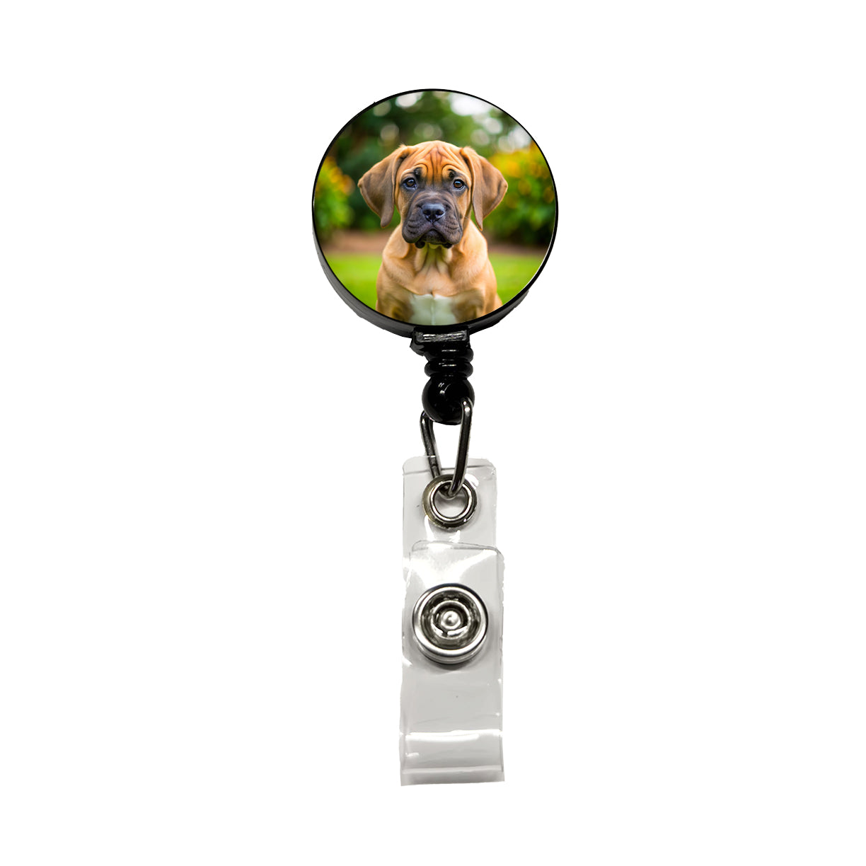 Boerboel Dog Puppy Photo Retractable ID Key Card Name Tag Badge Holder with Clip