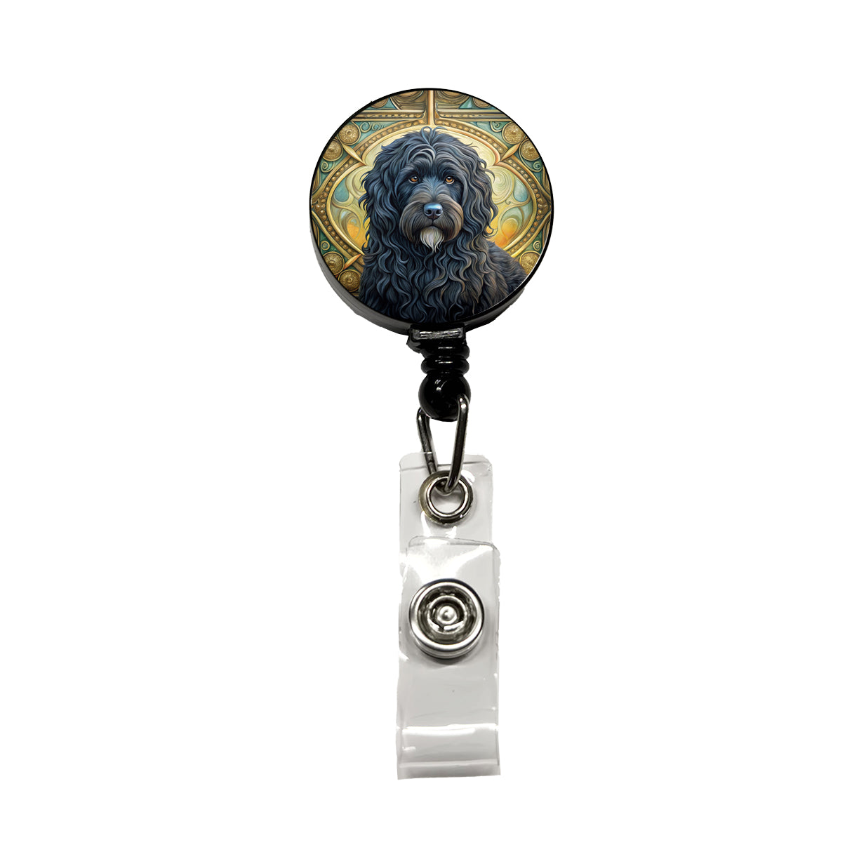Bouviers Des Flandres Dog Art Nouveau Retractable ID Key Card Name Tag Badge Holder with Clip