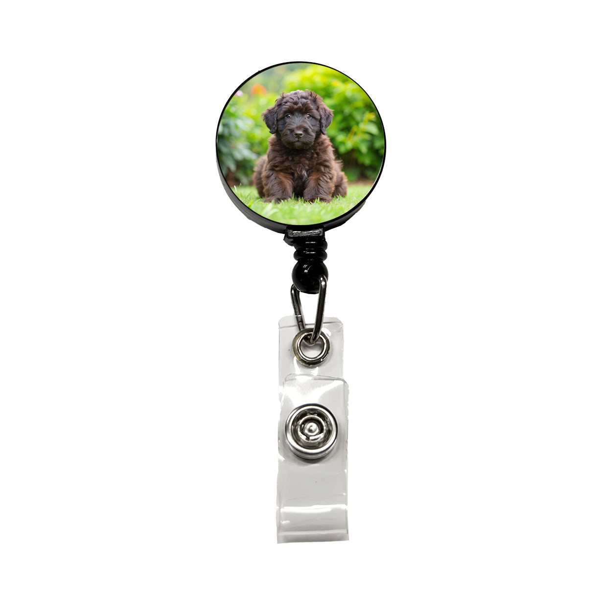 Bouviers Des Flandres Dog Puppy Photo Retractable ID Key Card Name Tag Badge Holder with Clip