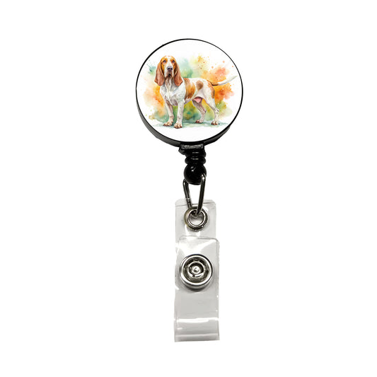Bracco Italiano Dog Watercolor Style Retractable ID Key Card Name Tag Badge Holder with Clip