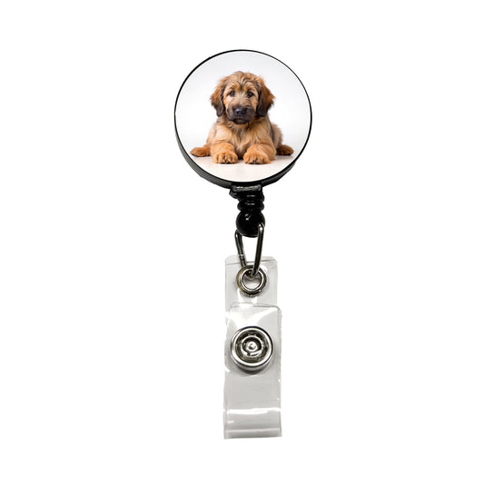 Briard Dog Puppy Photo Retractable ID Key Card Name Tag Badge Holder with Clip