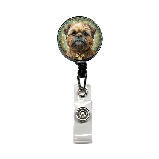 Brussels Griffon Dog Art Nouveau Retractable ID Key Card Name Tag Badge Holder with Clip