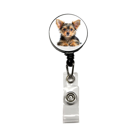 Chorkie Dog Puppy Photo Retractable ID Key Card Name Tag Badge Holder with Clip