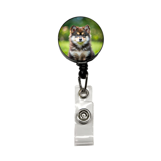 Finnish Lapphund Dog Puppy Photo Retractable ID Key Card Name Tag Badge Holder with Clip