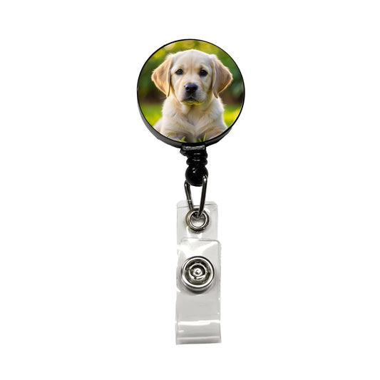 Goldador Dog Puppy Photo Retractable ID Key Card Name Tag Badge Holder with Clip