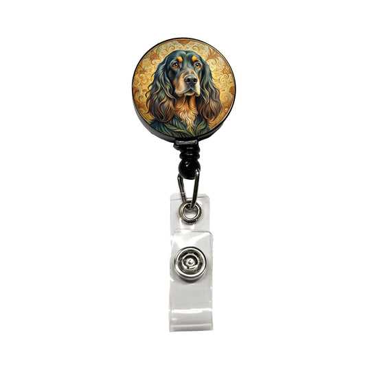 Gordon Setter Dog Art Nouveau Retractable ID Key Card Name Tag Badge Holder with Clip
