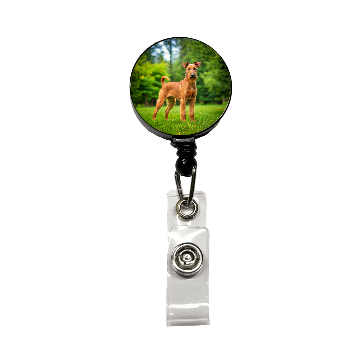 Irish Terrier Dog Photo Retractable ID Key Card Name Tag Badge Holder with Clip