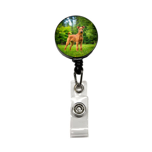 Irish Terrier Dog Photo Retractable ID Key Card Name Tag Badge Holder with Clip