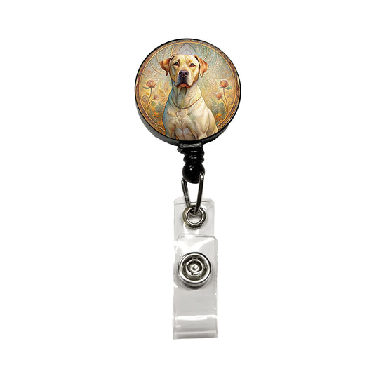 Labrabull Dog Art Nouveau Retractable ID Key Card Name Tag Badge Holder with Clip