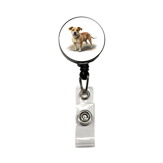 Labrabull Dog Illustration Retractable ID Key Card Name Tag Badge Holder with Clip