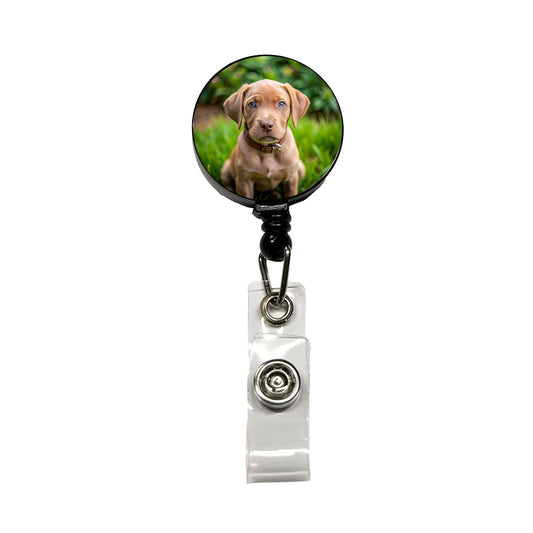 Labrabull Dog Puppy Photo Retractable ID Key Card Name Tag Badge Holder with Clip