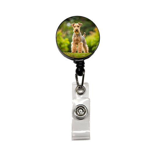 Lakeland Terrier Dog Photo Retractable ID Key Card Name Tag Badge Holder with Clip
