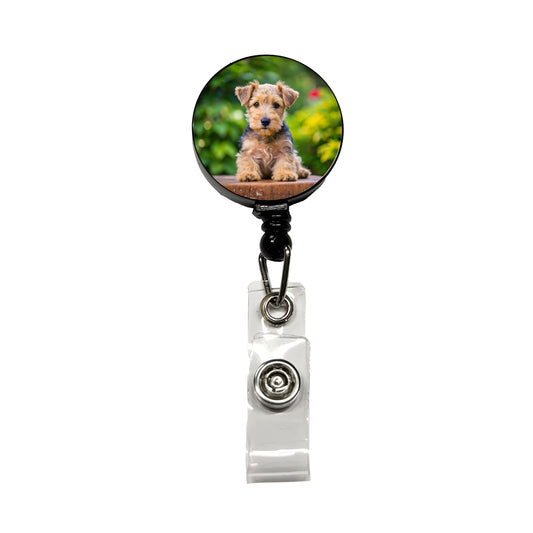 Lakeland Terrier Dog Puppy Photo Retractable ID Key Card Name Tag Badge Holder with Clip