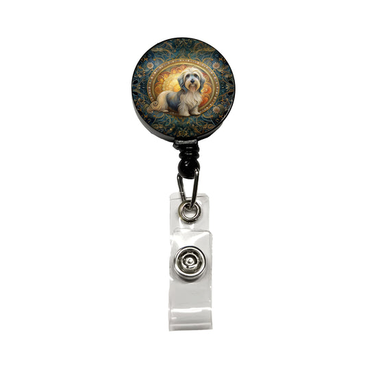 Lowchen Little Lion Dog Art Nouveau Retractable ID Key Card Name Tag Badge Holder with Clip